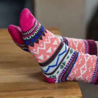 Coral Mix Nordic Knit Socks by Peace of Mind